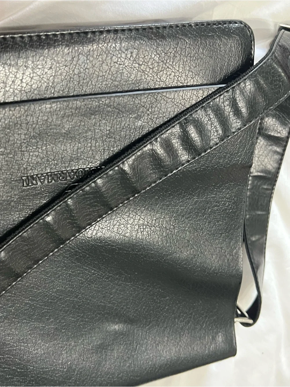 Vintage Giorgio Armani leather messenger bag